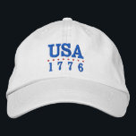 USA 1776 Patriotic Geborduurde Pet<br><div class="desc">De Verenigde Staten en 1776 zijn blauw geborduurd op dit unisex baseball-pet. Een perfecte manier om je patriottisme te shows op 4 juli,  herdenkingsdag of elke andere gelegenheid.</div>