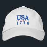 USA 1776 Patriotic Geborduurde Pet<br><div class="desc">De Verenigde Staten en 1776 zijn blauw geborduurd op dit unisex baseball-pet. Een perfecte manier om je patriottisme te shows op 4 juli,  herdenkingsdag of elke andere gelegenheid.</div>