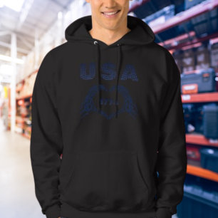 USA 1776 Skelet Hart Handen Patriottische Hoodie