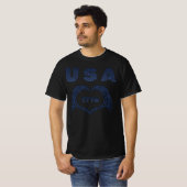 USA 1776 Skeleton Heart Hands Patriotic Maze Tee T-shirt (Voorkant volledig)