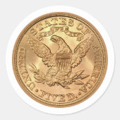 USA 1895 $5 Liberty Half Eagle Gouden Munt Classic Ronde Sticker (Voorkant)