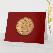 USA 1895 $5 Liberty Half Eagle Note Kaart (Gele Bloem)