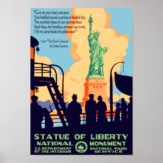 " USA: 1950er/heute NYC - Freiheitsstatue Reise Poster (Voorkant)