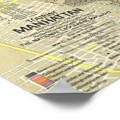 " USA: 1964/heute NYC - Manhattan Reise Karte Poster (Hoek)