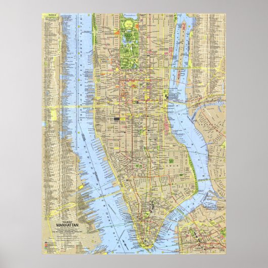 " USA: 1964/heute NYC - Manhattan Reise Karte Poster (Voorkant)