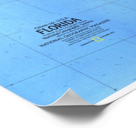 " USA: 1973 Florida detailleerde MAP ... Poster (Hoek)