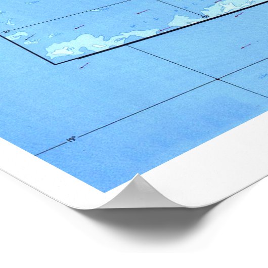 " USA: 1976 Hawaii - gedetailleerd MAP ... Poster (Hoek)