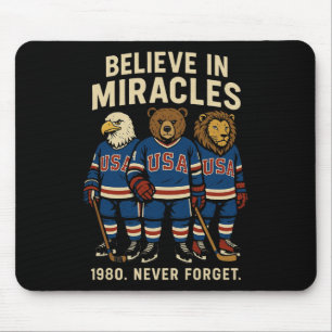 Usa 1980 IJshockey Retro Dieren  Muismat