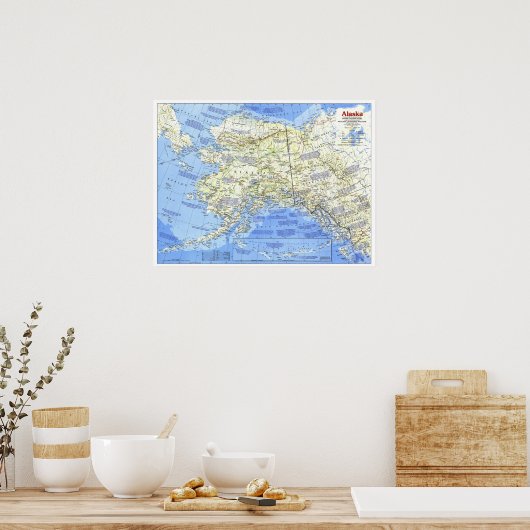 " USA: 1984 ALASKA map ... Poster (Keuken)