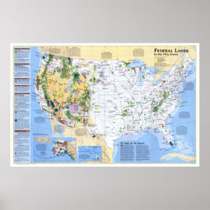 " USA: 1996/Today - Federal Lands Map... Poster