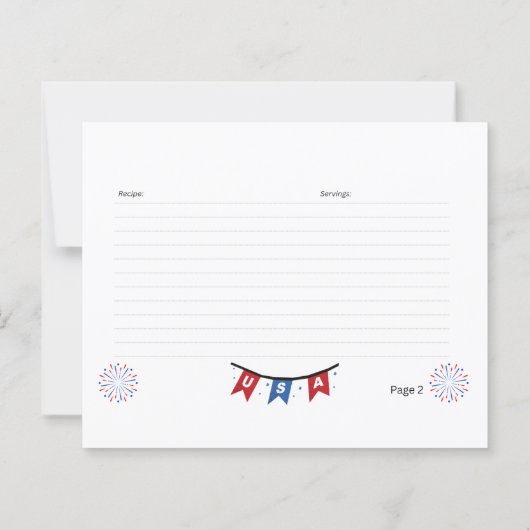 USA-1 Recept Kaart (Achterkant)