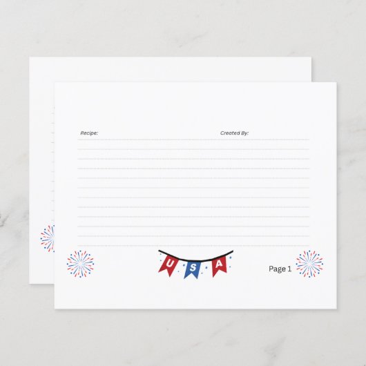 USA-1 Recept Kaart (Voorkant / Achterkant)