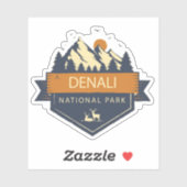 " USA: 2020/vandaag Alaska - DENALI Nationaal Park Sticker (Vel)