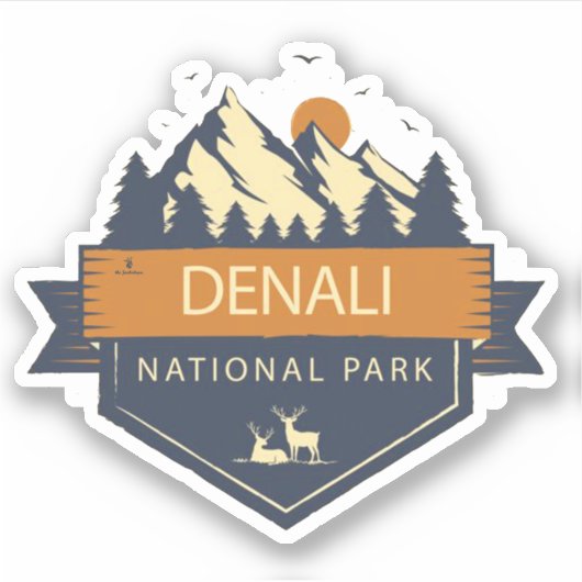 " USA: 2020/vandaag Alaska - DENALI Nationaal Park Sticker (Voorkant)