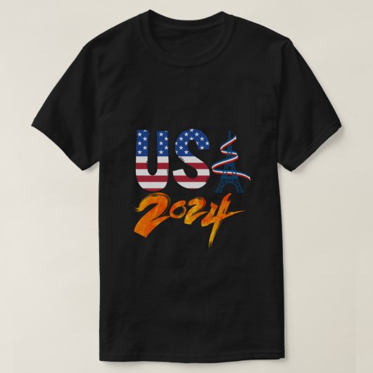USA 2024 Olympische paren T-shirt (Design voorkant)