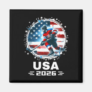 Usa 2026 Hockey Amerikaanse Vlag Vrouwen Mannen Ki Magneet