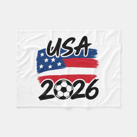 USA 2026 Voetbal Design Fleece Deken (Voorkant (Horizontaal))