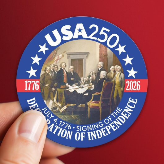 USA 250 - 1776-2026 - Declaration of Independence Ronde Sticker