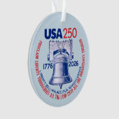 USA 250 - 1776-2026 - Liberty Bell Red White Blue Ornament (voorkant)