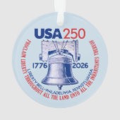 USA 250 - 1776-2026 - Liberty Bell Red White Blue Ornament (achterkant)