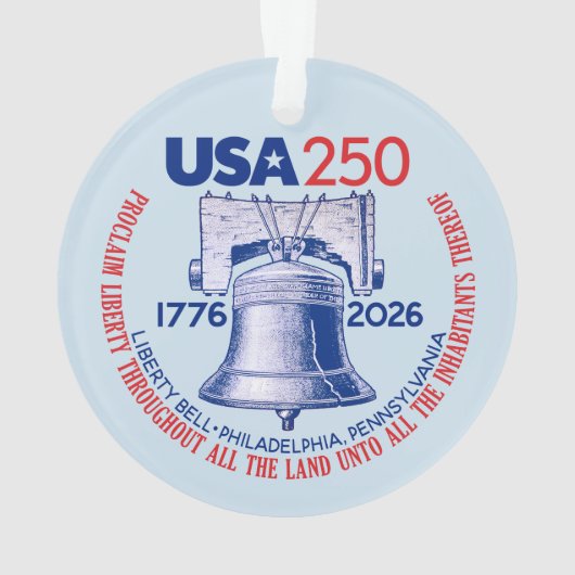 USA 250 - 1776-2026 - Liberty Bell Red White Blue Ornament (achterkant)
