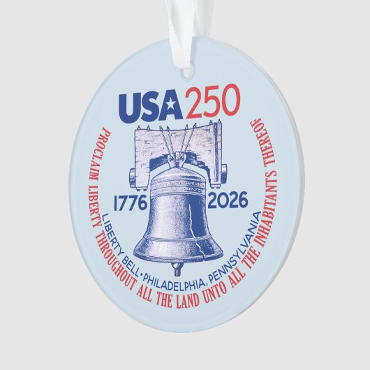 USA 250 - 1776-2026 - Liberty Bell Red White Blue Ornament (voorkant)