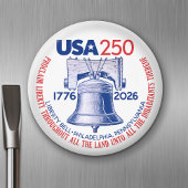 USA 250 - 1776-2026 - Liberty Bell Rood Wit Blauw Magneet