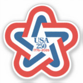 USA 250 - 1776-2026 Star Design Sticker (Voorkant)