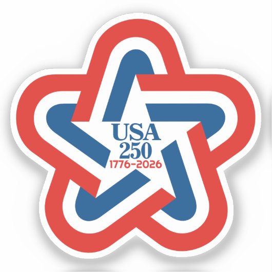 USA 250 - 1776-2026  Star Design Sticker (Voorkant)
