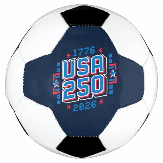 USA 250 – 1776 tot 2026 Pixel Art Voetbal (Voorkant)