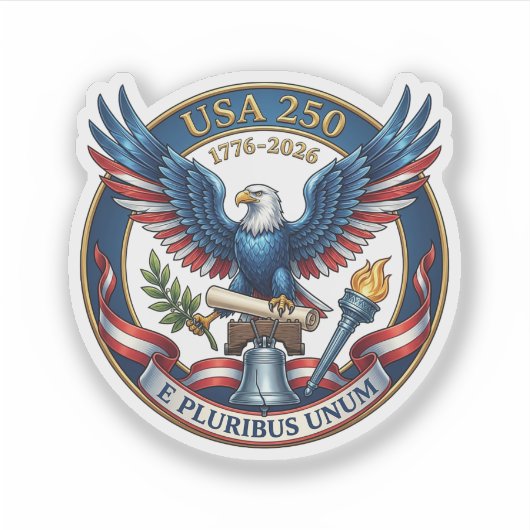 USA 250 Adelaar Sticker (Voorkant)