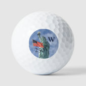 USA 250 American Flag Statue of Liberty Monogram Golfballen (Voorkant)