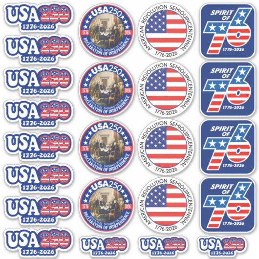 USA 250 - America's 250th Assorted Sticker (Voorkant)