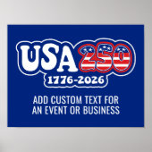 USA 250 - America's 250th Birthday Red White Blue Poster (Voorkant)