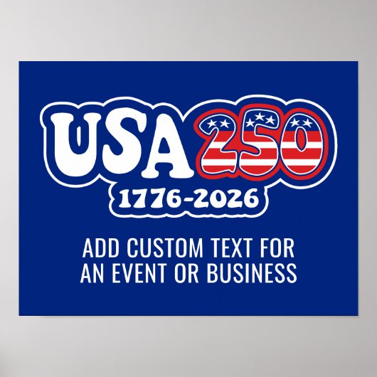 USA 250 - America's 250th Birthday Red White Blue Poster (Voorkant)