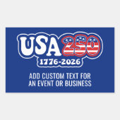 USA 250 - America's 250th Birthday Red White Blue Rechthoekige Sticker (Voorkant)