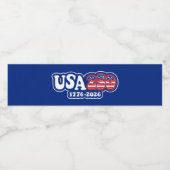 USA 250 - America's 250th Birthday Red White Blue Waterfles Etiket (Enkel label)