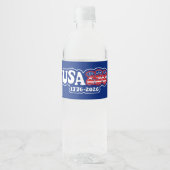 USA 250 - America's 250th Birthday Red White Blue Waterfles Etiket (Voorkant)