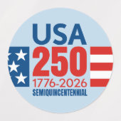 USA 250 - America's 250th Birthday - Stars Stripes Labels (Design 1)