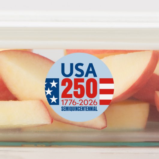 USA 250 - America's 250th Birthday - Stars Stripes Labels (Aangebracht)