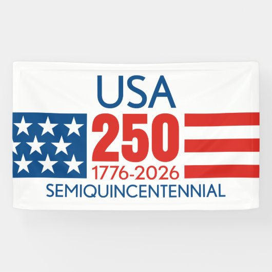 USA 250 - America's 250th Birthday - Stars Stripes Spandoek (Horizontaal)