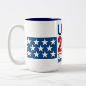 USA 250 - America's 250th Birthday - Stars Stripes Tweekleurige Koffiemok (Links)