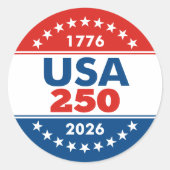 USA 250 - America's Birthday Classic - 1776-2026 Ronde Sticker (Voorkant)