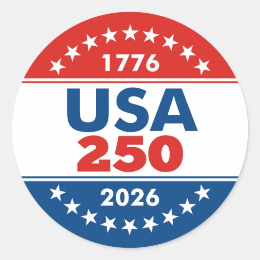 USA 250 - America's Birthday Classic - 1776-2026 Ronde Sticker (Voorkant)