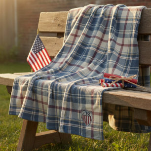 USA 250 Amerikaanse geruite schild motief ID1301 Fleece Deken