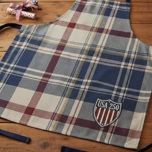 USA 250 Amerikaanse Plaid Schild Motief ID1301 Schort