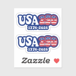 USA 250 - Amerika's 250ste verjaardag Rood Wit Bla Sticker