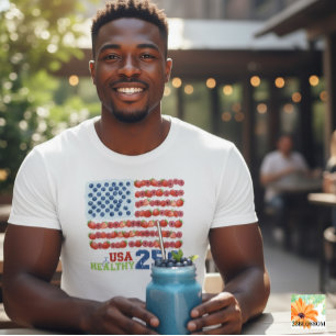 USA 250 Berry Flag Gezonde Patriot T‑Shirt T-shirt