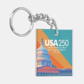 USA 250 Birthday Capital - America Celebration Sleutelhanger (Voorkant Links)