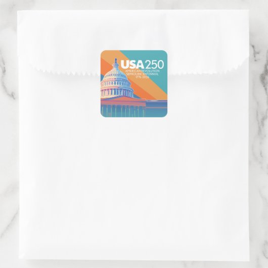 USA 250 Birthday Capital - America Celebration Vierkante Sticker (Tas)